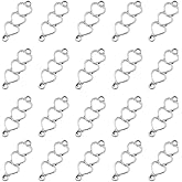 Acxico 20Pcs Love Heart-Shaped Charm Pendant Connector DIY Hearts Connector Pendant Beads Bracelet Craft Making