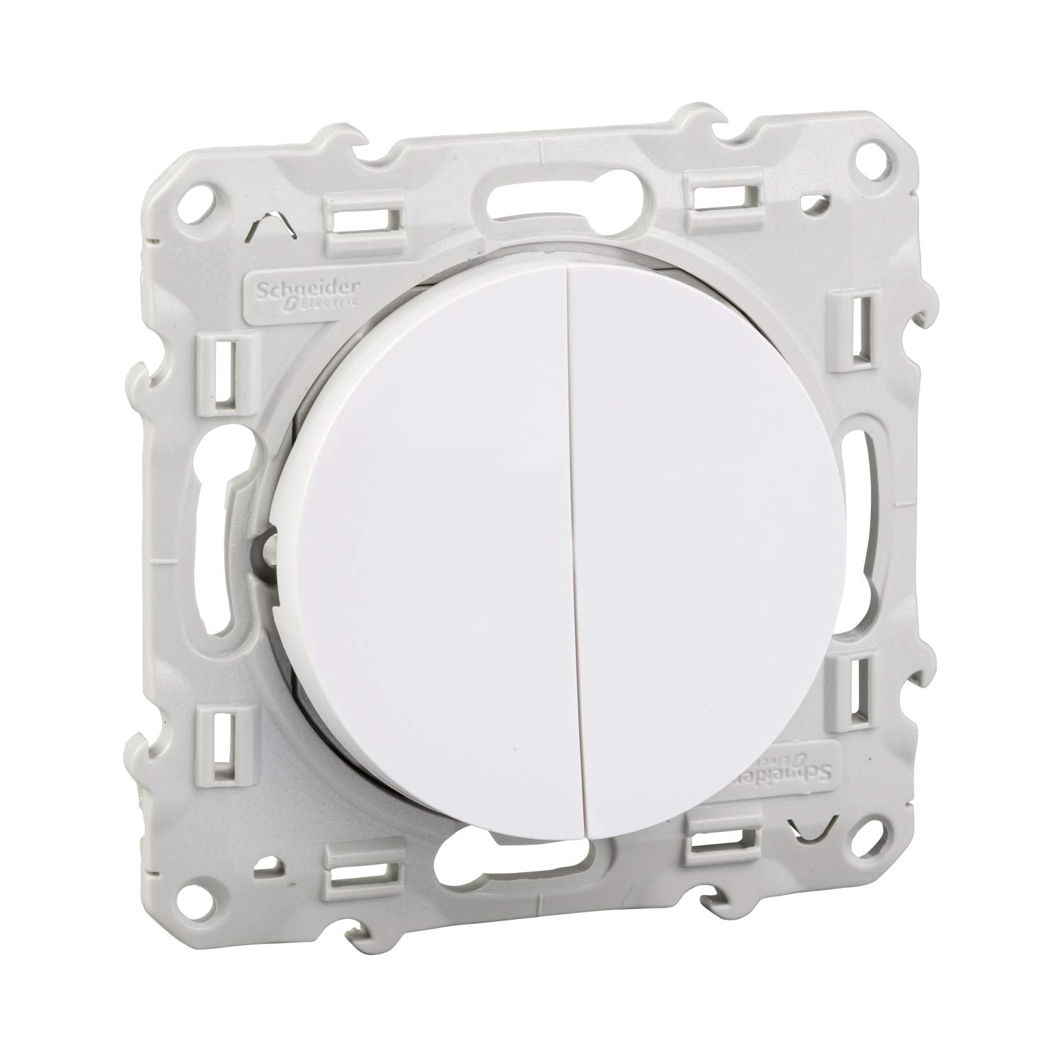 Odace Toggle Switch + Push Switch White 10 A