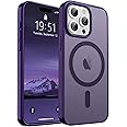 SUPFINE Magnetic for iPhone 15 Pro Max Case (Compatible with MagSafe) (10 FT Military Grade Drop Protection) Slim Translucent Matte Shockproof with Anti-Fingerprint Phone Case, Dark Purple
