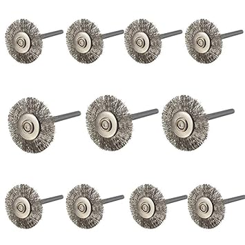 DIY Crafts 22mm Stainless Steel Wire Wheel Brush Rotary Tool for Mini Drill Polishing Accessories (Pack of 80 Pcs, Stainless Steel Multi)