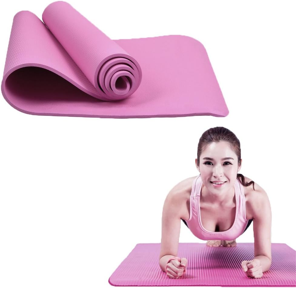 Amrka Non-slip Yoga Mat, Exercise Pad High Density Padding To Avoid Sore Knees During Pilates, Stretching, Health Lose Weight Fitness - For Men & Women, 4mm Thickness