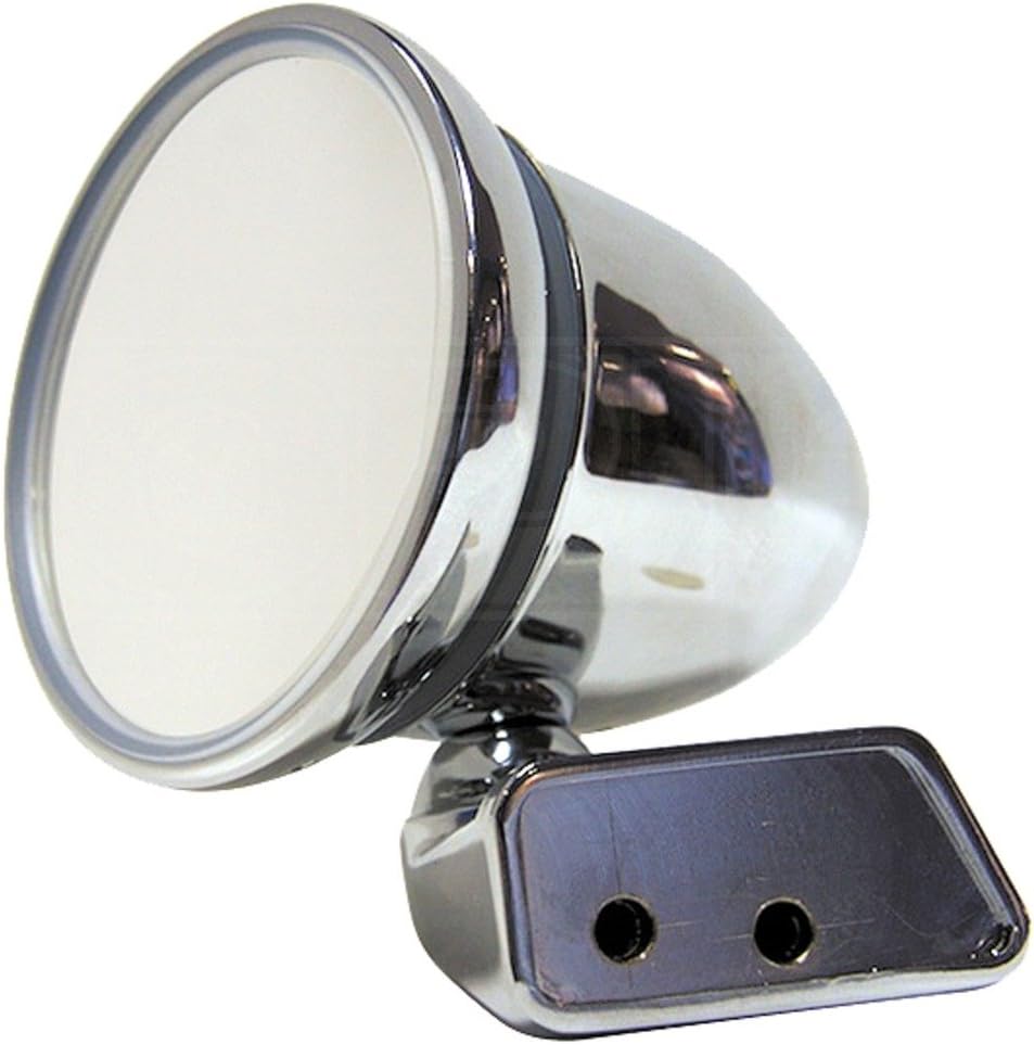 Mountney CMFM-L Chrome Bullet Left Hand Mirror with Mini Door Mounting Flat Glass