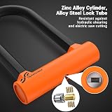 Sportneer 17mm Heavy-Duty U Lock with 5ft Steel Cable & Bracket view 5