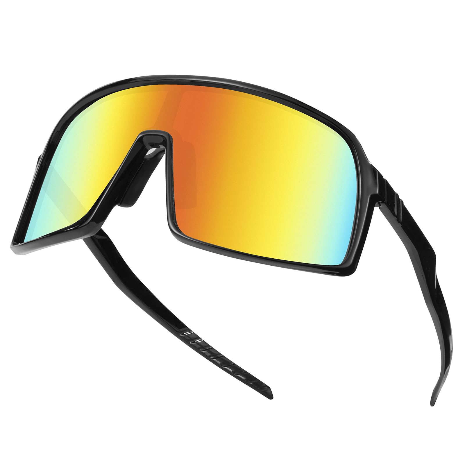 Heveer Cycling Glasses Sunglasses UV400 Protection Polarized Cycling Sunglasses for Riding Skiing Running Outdoor Sports (Red)