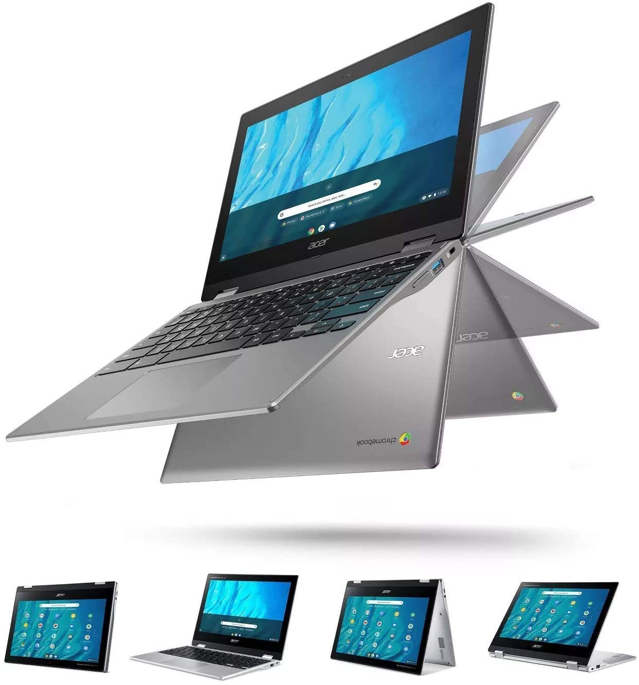Acer Chromebook Spin 311 Convertible 2-in-1 Laptop, MediaTek MT8183C Octa-Core Processor, 11.6in HD Touch, 4GB LPDDR4, 32GB eMMC, Gigabit, WiFi 5, Bluetooth, Google Chrome