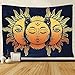 TENALY Tapestry Wall Hanging, Sun and Moon Psychedelic Big Wall Tapestry with Art Chakra Home Decorations for Bedroom Dorm Decor in 59x79 Inches