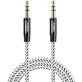 CableCreation 3.5mm Aux Cable 0.45meter(18inches), 1/8 Audio Auxiliary Cord | Short Male to Male Audio Cable Braided Hi-Fi Sound for Car, Speaker, Home Stereos, Smartphone