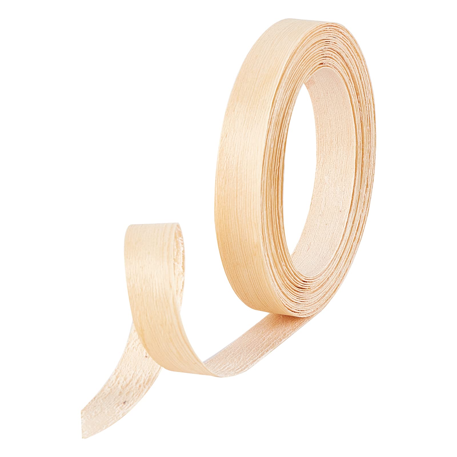 SUPERFINDINGS 1 Roll 6.5m Long Wood Veneer 2cm Wide Wood Plywood Edge Banding Wood Grain Seal Edge Banding Tape Beige Pre-glued Veneer Edging Banding for Furniture Restoration