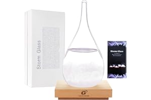 G GGPOWER Storm Glass Cool Unusual Gifts Storm Glass Weather Predictor Snow Globes for Adults Galileo Thermometer Indoor Creative Forecast Nordic Style