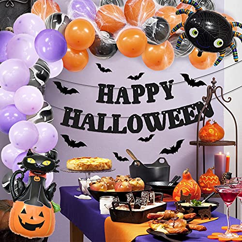 Foil Balloons For Halloween Party 12 Halloween Foil Balloons Set – Large Pumpkin, Ghost, Bat & Spider Balloons For Party Decor Halloween Party Balloons
