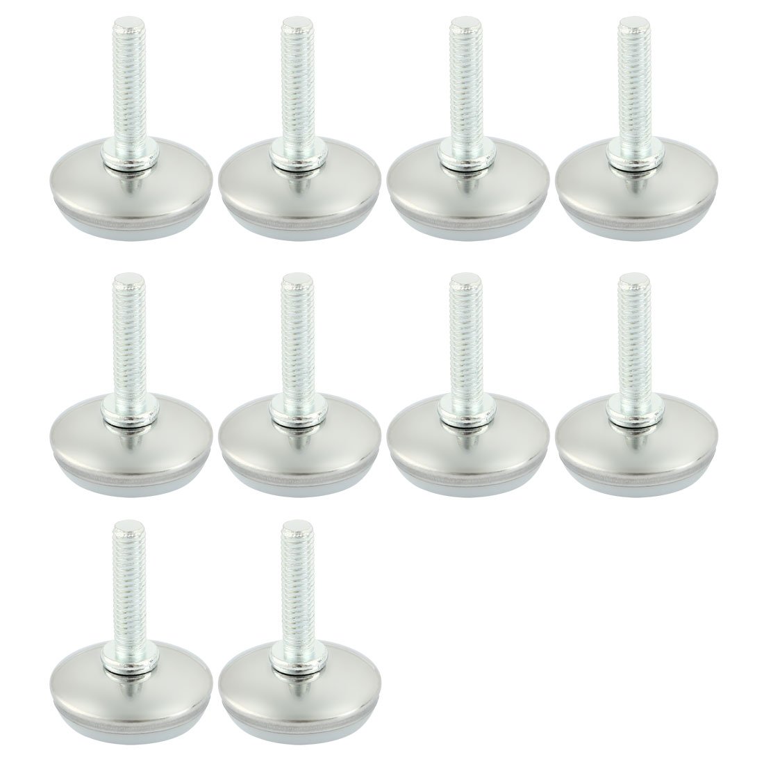 sourcing map M6 x 25mm Leveling Feet Adjustable Threaded Pole Leveling Foot Furniture Glide 10 Pcs
