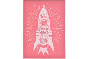 YeulionCraft Self-Adhesive Silk Screen Printing Stencil Mesh Transfers for DIY T-Shirt Pillow Fabric Painting Paper Decoration, Rocket