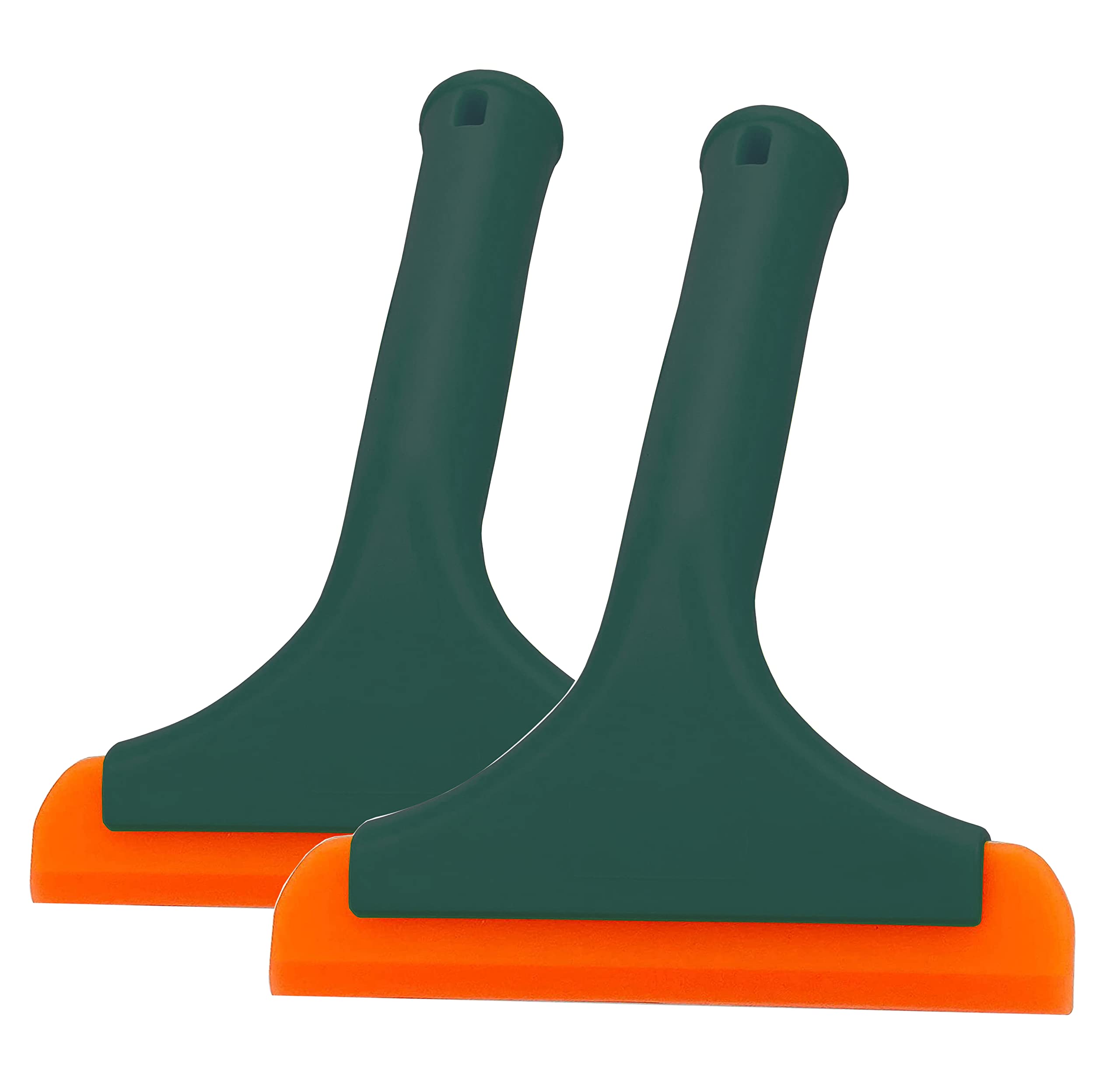LinYesh 2PCS Window Squeegee with Handle, Shower Squeegees, Flexible Silicone Squeegee for Glass, Mirrors, Car Windows, Bathroom, Dark Green