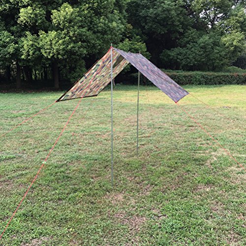 Camouflage Poncho Ripstop Raincoat Sun Shelter Ground Sheet Hood with Breathable Holes for Outdoor Camping Hunting Hiking,79"X58"