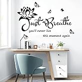 Vinyl Wall Stickers Wall Decor for Living Bedroom Room Yoga Relaxing Nursery House Wall Decals Quotes Inspirational Just Breathe Art Decor Home Decoration.