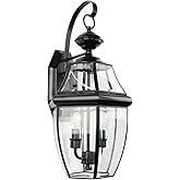 Outdoor Wall Lights, 20inch Large Exterior Lighting Fixtures, 2 Light Waterproof Wall Sconce with Glass Shades, Aluminium Out