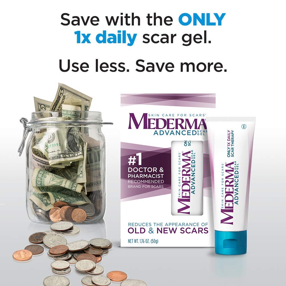 Mederma Advanced Scar Gel 1x Daily Reduces The Appearance of Old