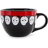 Friday The 13th Jason Mask Legacy Ceramic Soup Mug | 24-Ounce Bowl For Ice Cream, Cereal, Oatmeal | Large Coffee Cup For Espresso, Caffeine | Horror Movie Gifts and Collectibles