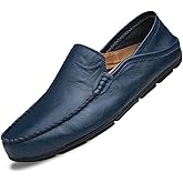 Go Tour Men's Premium Genuine Leather Casual Slip on Loafers Breathable Driving Shoes Fashion Slipper