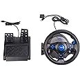 Game Racing Steering Wheel with Pedals,Compatible with PS3/PS2/PC,3-In-1 Racing Steering Wheel USB Vibration Steering Wheel,180 Degree Rotation of Racing Game Steering Wheel