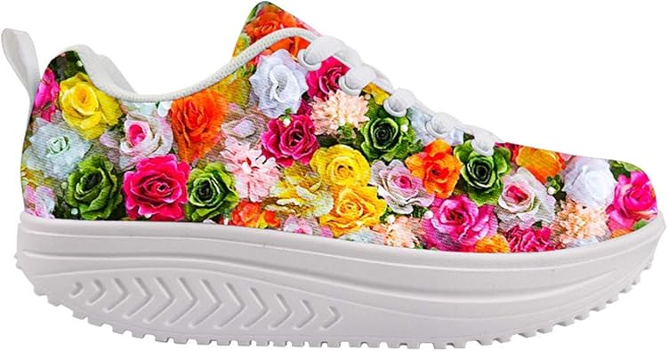 floral platform sneakers