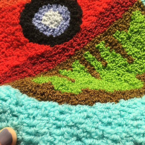 image for Ustide Cute Fish Rug Blue Handmade Bath Mat Animal Rugs for Kids Washa