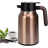 51oz Thermal Coffee Carafe, Stainless Steel Carafes for Hot Liquids 12 Hours, Insulated Coffee Carafes For Keeping Hot Coffee, Hot Water, Tea, Hot Beverage (Gold)
