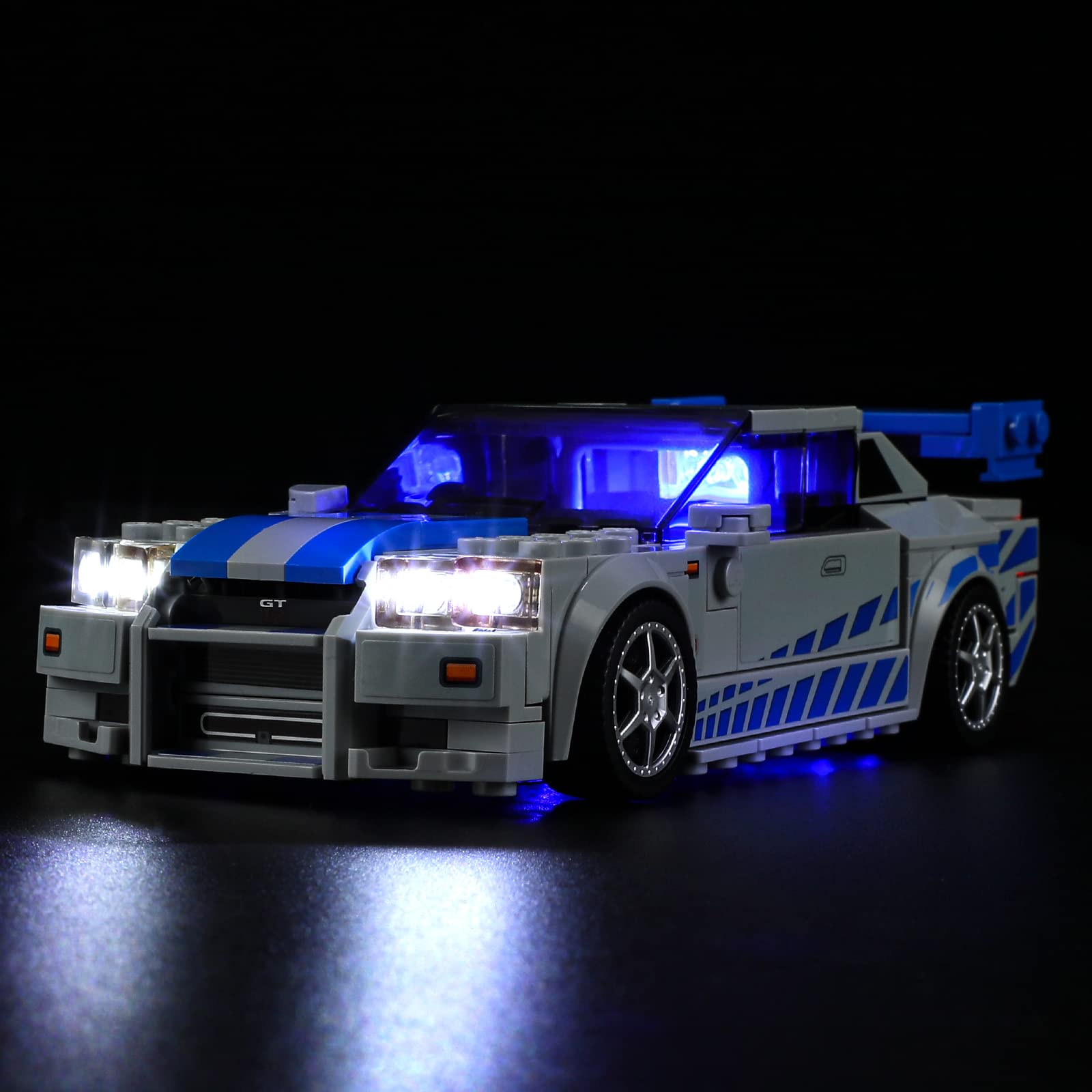 GEAMENT LED Light Kit Compatible with LEGO 2 Fast 2 Furious Nissan Skyline GT-R (R34) - for Speed Champions 76917 Model (Building Set Not Included)