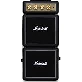 Marshall MS4 Battery-Powered Micro Electric Guitar Amplifier - Black | 1W 2 x 2" Speakers | Volume, Gain and Tone Controls | 9V Battery or AC-powered