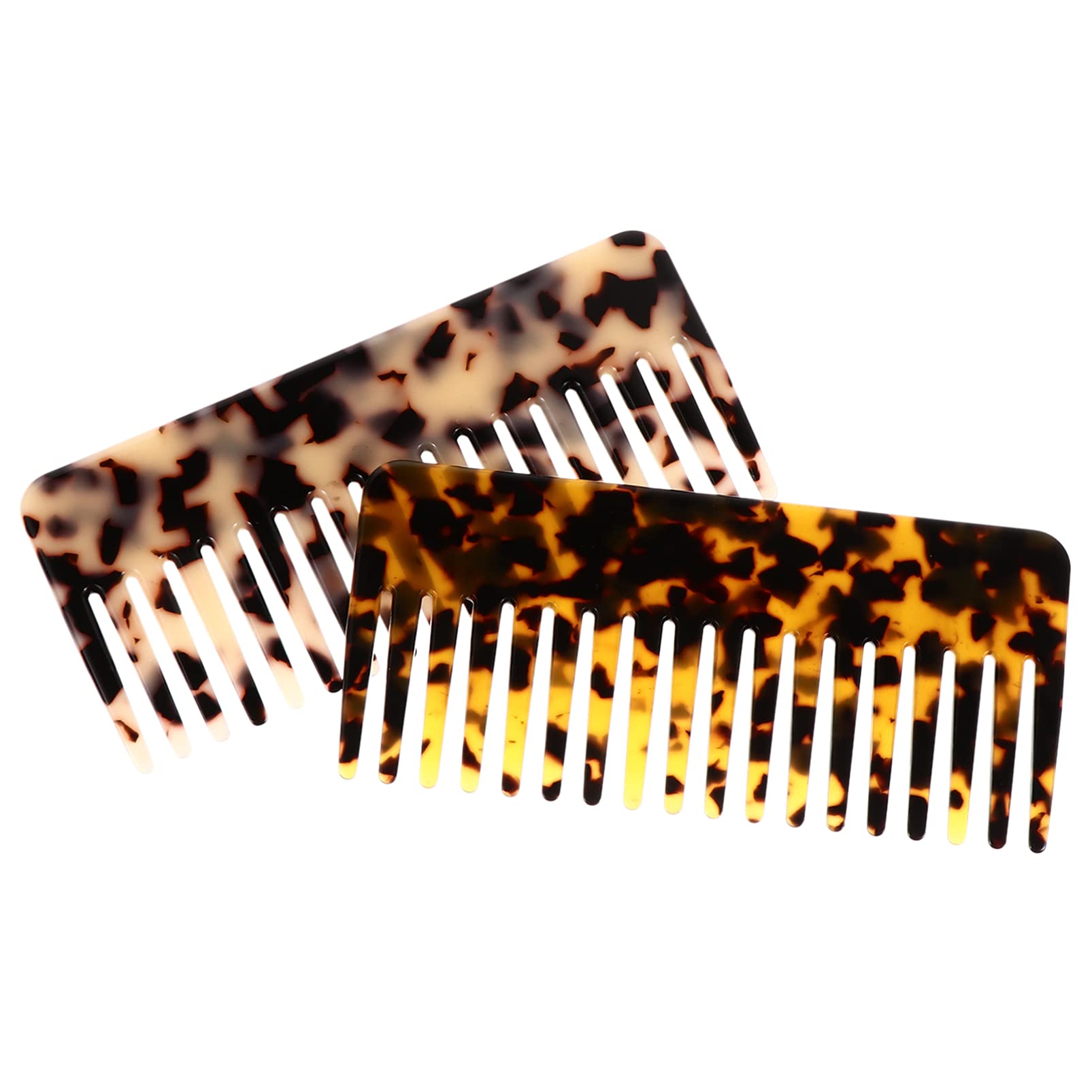 Minkissy 2pcs Wide Teeth Hair Combs Cellulose Acetate Comb Anti- Static Hair Detangler Comb Wet Hair Comb for Men Women