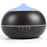 HAPPTWS 500ML Essential Oil Diffuser - BPA Free Ultrasonic Aromatherapy Diffuser, with 7-Color Lights Waterless Auto Shut Off for Home、Room、pet Room - Black