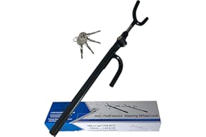 DODOMES Steering Wheel Lock Anti-Theft car Device Car Wheel Locks Heavy Duty Vehicle Security Steering Wheel Lock for Truck Car Vehicles Van Lorry SUV with 4 Keys, Elongated Length MAX 30.5“ Black…