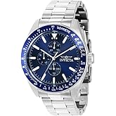 Invicta Aviator Men 45mm Stainless Steel Silver Blue dial VH67 Quartz