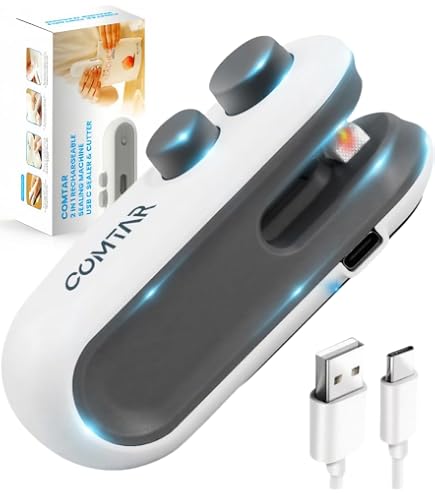 SROKIO 2-in-1 Mini Bag Sealer & Cutter - USB-C Rechargeable Heat Sealer For Snacks, Chips, Food Storage - View #6