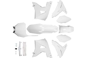 ECOTRIC Plastic Body Work Kit Compatible with 2002-2007 Honda CR125R CR250R Bodywork Fairing Set White ABS