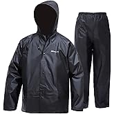 QUANYONG Men's Rain Suit Waterproof Rain Work Gear Ultra-Lite Rain Jacket and Pants Rainwear