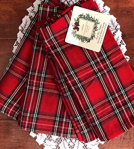 Ridgefield Home Classic Tartan Plaid Napkin Set - Christmas Holiday Red Green
