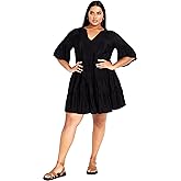 City Chic Women's Plus Size Dress-Nathalie Tiered Mini
