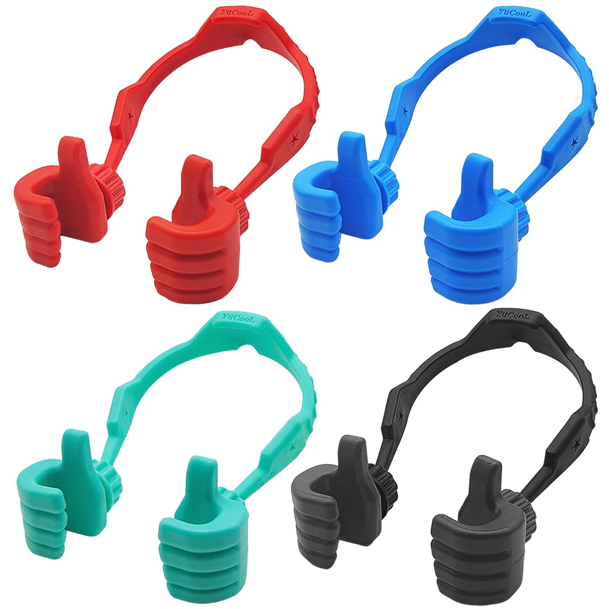YuCool 4 Packs Mens Valentines Gifts for Boys Him Her Boyfriend Thumbs Up Cell Phone Stands,Adjustable Flexible Cellphone Tablet Stand for Desk Funny Husband Valentines Day Gift Son Girls