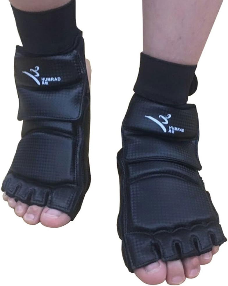 Wonzone Taekwondo Training Boxing Foot Gear Martial Arts Protector Sparring Gear Muay Thai Kung Fu Tae Kwon Do Feet Protector TKD Foot Gear Support for Men Women Kids Black : Sports & Outdoors