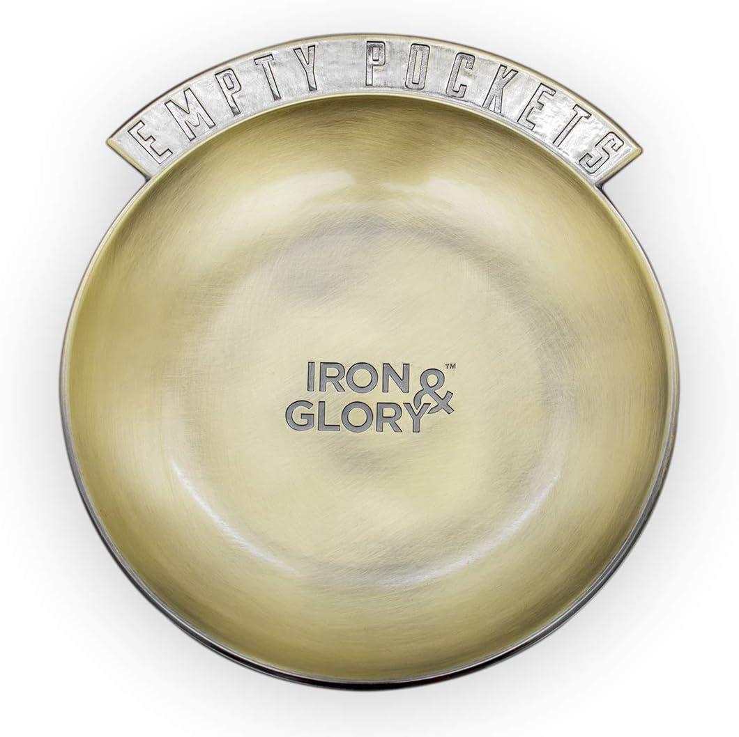 Iron And Glory IAGEP Pocket Tray-Metal Bedside Table for Change,Keys,Coins,Jewelry,Clock,Earphones, Zinc