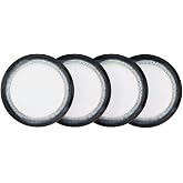 Denby - Halo Dinner Plates Set of 4 - Reactive Glaze Dishwasher Microwave Safe Crockery 28cm - Black, Grey, White Ceramic Stoneware Tableware - Chip &amp; Crack Resistant