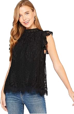 dressy black lace tops