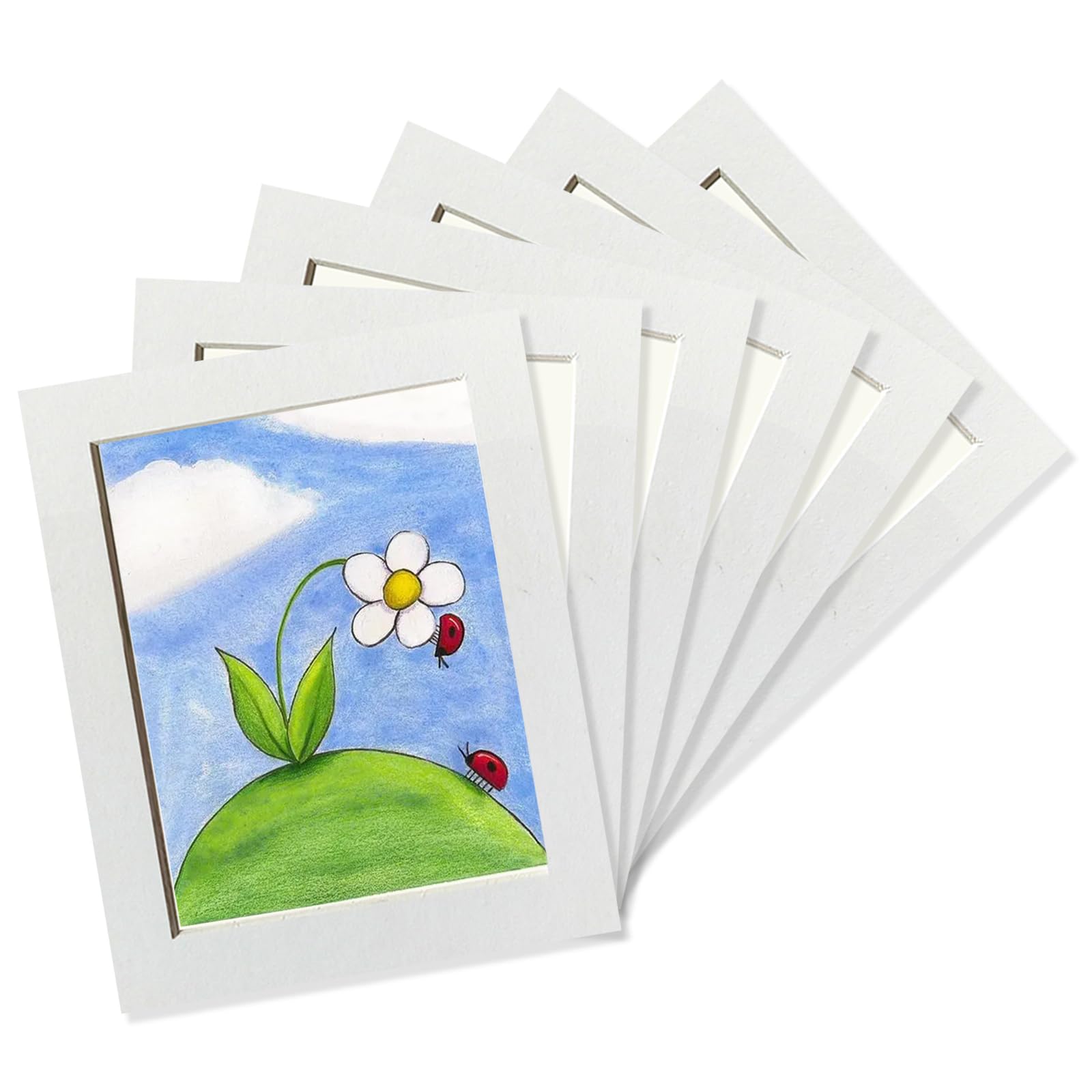Eco-Friendly 10x8 Inch Cardboard Photo Frame Set of 6 | Cream White Collage Picture Frames | Removable Peel & Stick Wall Mount for Smooth Walls | Includes Transparent Dust Covers