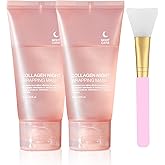 PAQIMAN 2 Pcs Collagen Night Wrapping Mask,Hydrates and Tightens Skin Reduces Sagging Bio Collagen Sleeping Mask.