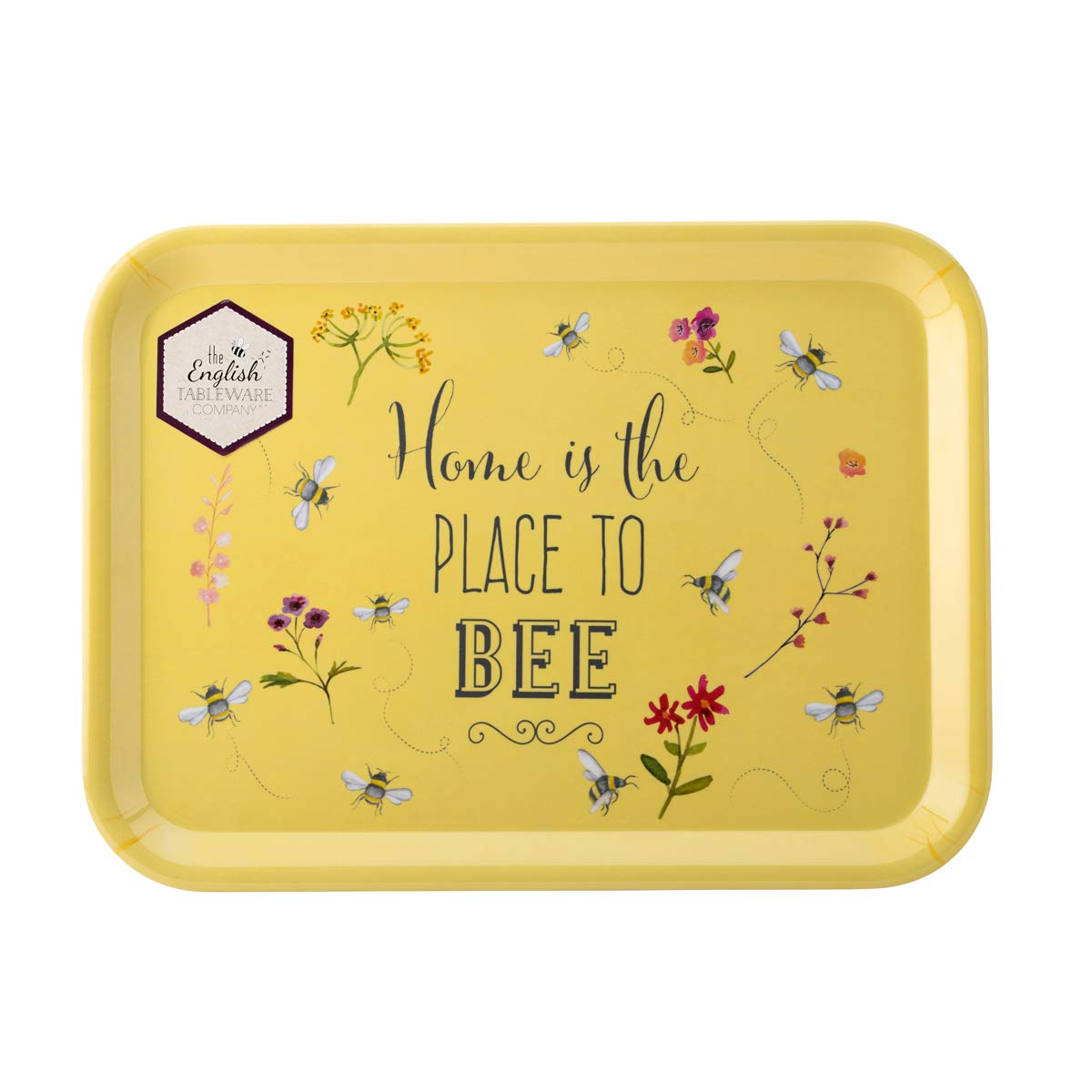 ENGLISH TABLEWARE CO SML Happy Large Tray, Place to Bee, Metal