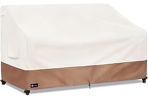 Krismile Outdoor Couch Cover for Patio Furniture - Heavy Duty Waterpoof All-Weather 3-Seater Patio Sofa Cover, 58"x32"x31" (Beige) ﻿
