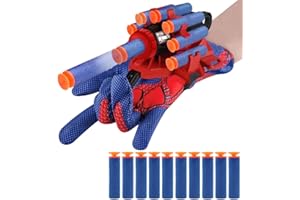 SYRYIA Spider Web Shooters with Gloves, Wrist Launcher Toy Set, Superhero Role Play Toys for Kids, Gift for Birthday, Halloween, Cosplay