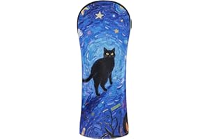 Halloween Black Cat Golf Cover Waterproof Headcovers with Number Tags for Driver & Fairway Woods 1 Piecing