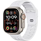 Tighesen Sport Bands Compatible with Apple Watch Ultra 3/2/1 49mm, Series 11/10 46mm, 9/8/7 45mm, SE/6/5/4 44mm, 3/2/1 42mm for Men Women Silicone iWatch Band (49/46/45/44mm, White)